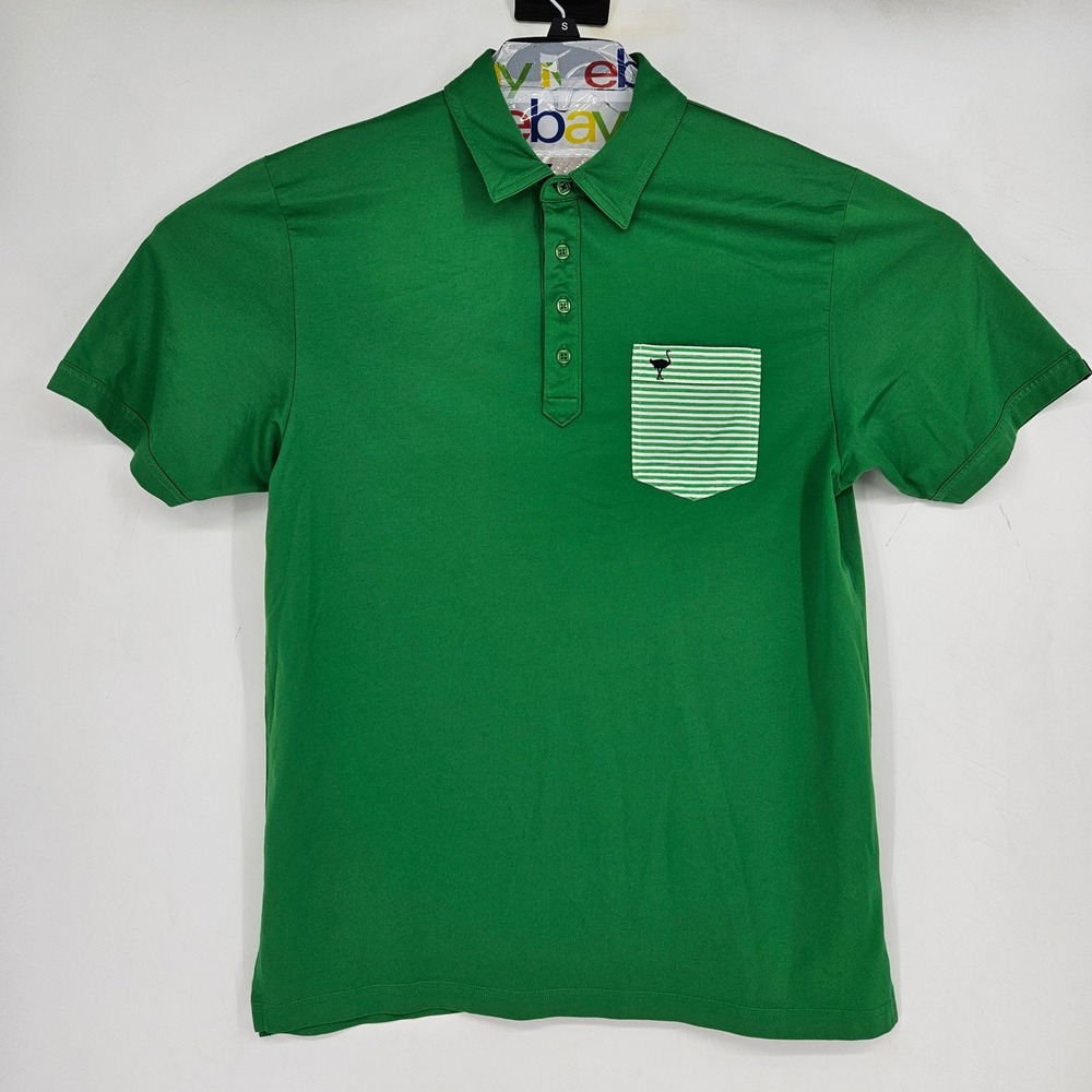 Travis Mathew Polo Shirt Mens Large Short Sleeve Chive Golf Green Performance
